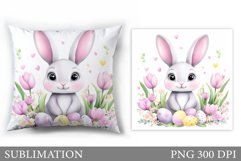 Easter Bunny Sublimation. Easter Bunny Pillow Design Product Image 1