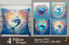 Fantasy Dolphin Pillow Sublimation Design Product Image 1