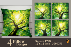 Natural Greenery Pillow Sublimation Design Product Image 1