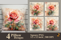 Pale Red Rose Pillow Sublimation Design Product Image 1