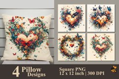 Flock of Butterflies Pillow Sublimation Design Product Image 1