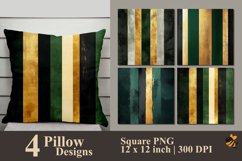 Dark Green Stripes Pillow Sublimation Design Product Image 1