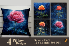 Rain Rose Pillow Sublimation Design Product Image 1