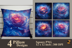 Glowing Rose Pillow Sublimation Design Product Image 1