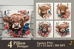 Traditional Cow Pillow Sublimation Design Product Image 1