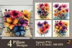 Nature Painting Pillow Sublimation Design Product Image 1