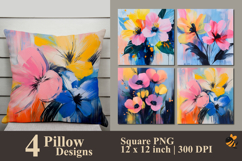Aquarel Abstract Flower Pillow Sublimation Design Product Image 1