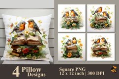 Two Cute Birds Pillow Sublimation Design Product Image 1