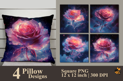 Luminous Rose Pillow Sublimation Design Product Image 1