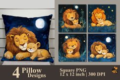 Sleeping Lion Pillow Sublimation Design Product Image 1
