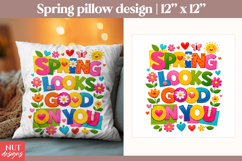 Spring sublimation Spring quote Spring garden pillow Product Image 1