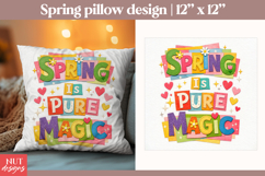 Applique Spring quote Spring pillow sublimation Product Image 1