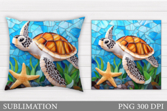 Turtle Pillow Sublimation. Turtle Sublimation Product Image 1