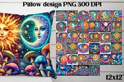 Mystical mushrooms sublimation bundle | Mystical moon pillow Product Image 1