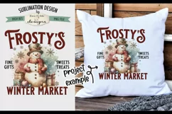 Frosty's Winter Market Sublimation Design | Vintage Sign PNG Product Image 2
