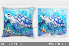 Turtle Pillow Sublimation. Turtle Sublimation Product Image 1