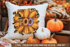 Boo Sunflower png, Halloween Leopard Sunflower Sublimation Product Image 4