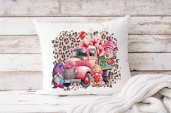 <img src="Pillow.jpg" alt="Floral Pink Vintage Gnome truck on a white pillow mockup">