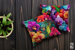 Rainbow Orchid Flowers Pattern Digital Papers Product Image 2