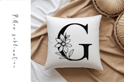 Alphabet, Letters, Monogram, black flowers Product Image 2