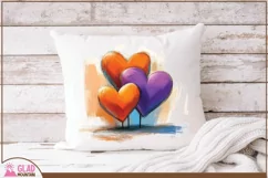 Watercolor Valentine Hearts, Valentine's Day hearts png Product Image 5