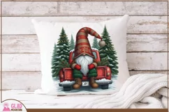 Christmas Gnome vintage truck, Christmas Gnome pickup truck Product Image 5