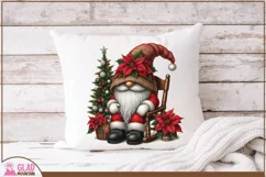 Santa Gnome png, Christmas Santa Gnome sublimation png Product Image 3