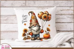 Happy Fall Gnomie png, Autumn Sunflower Gnome sublimation Product Image 3