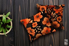 Orange &amp; Black Flowers Pattern Digital Papers Product Image 2