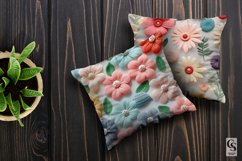 Pastel Crochet Knit Flowers Digital Papers Product Image 3