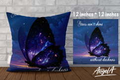 Purple butterfly pillow covers sublimation, quote, fantasy Product Image 1