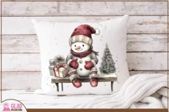 Vintage Snowman Christmas Png, Christmas Snowman clipart Product Image 4