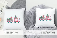 Watercolor Christmas car with gift boxes sublimation - 1 png Product Image 2