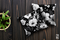 Black and White Tropical Flowers Digital Paper Product Image 4