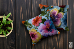 Pastel Embroidered Hibiscus Flowers Seamless Patterns Product Image 3