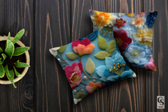 3D Colorful Beaded Felt Flowers Digital Paper Product Image 5