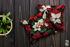 Glittered Sequins Poinsettia Flowers Digital Papers Product Image 3