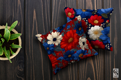 Red Blue American Spring Flowers Seamless Patterns Product Image 2