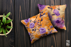 Purple Orange Watercolor Roses Seamless Pattern Product Image 3