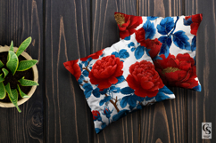 Bright Red Blue Roses Seamless Patterns Product Image 3