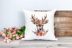 Spring Flower Deer Watercolor PNG Sublimation Design Product Image 2