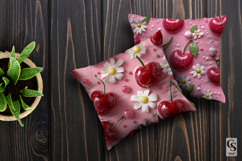 3D Daisy and Cherries Seamless Pattern Product Image 5