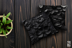 3D Black Embossed Flowers Seamless Pattern Product Image 3