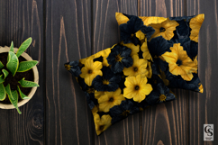 Black and Yellow Petunia Flowers Digital Paper Product Image 4
