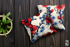 Red Blue Cute Cherry Blossoms Seamless Patterns Product Image 5