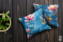 Pink Magnolia Flowers and Birds Seamless Pattern Product Image 3