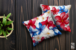 Red Blue American Plumeria Seamless Patterns Product Image 4