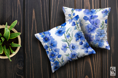 Blue Watercolor Delphinium Flowers Patterns Product Image 3