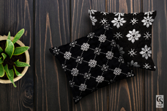 Black White Chikankari Embroidery Seamless Patterns Product Image 3