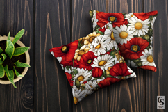 Daisy &amp; Poppy Flowers Seamless Patterns Product Image 3